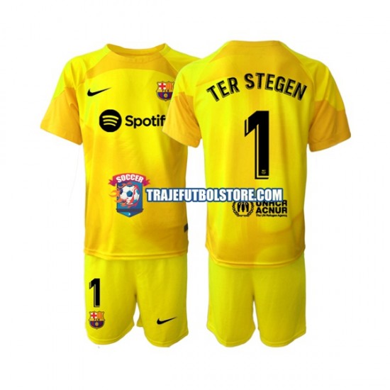 Camiseta 4ª FC Barcelona Ter Stegen 1 Portero Niño 2022-2023 Manga Corta