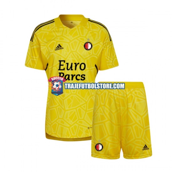 Camiseta 3ª Feyenoord Rotterdam Portero Niño 2022-2023 Manga Corta