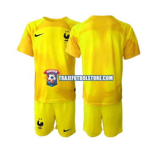 Camiseta 3ª Francia Portero Niño Copa Mundial 2022 Manga Corta