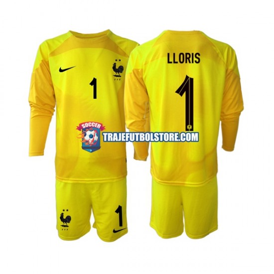 Camiseta 3ª Francia Hugo Lloris 1 Portero Niño Copa Mundial 2022 ML