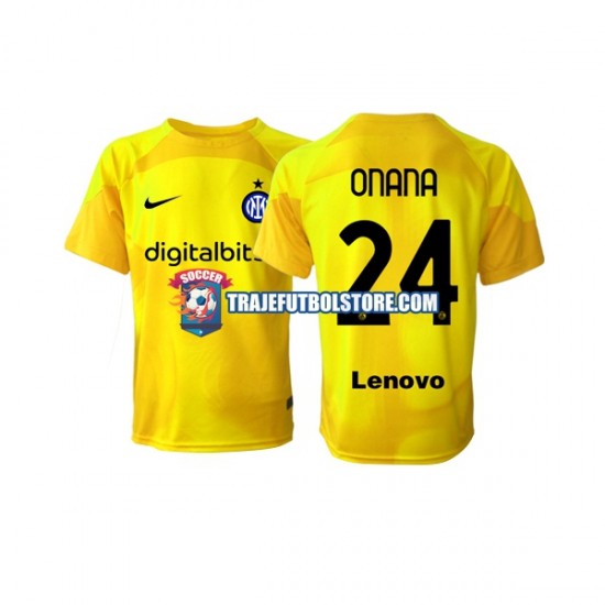 Camiseta 2ª Inter Milan Andre Onana 24 Portero Hombre 2022-2023 Manga Corta