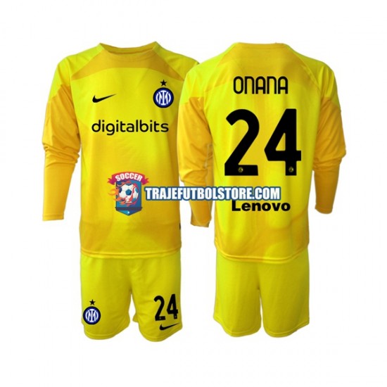 Camiseta 2ª Inter Milan Andre Onana 24 Portero Niño 2022-2023 ML