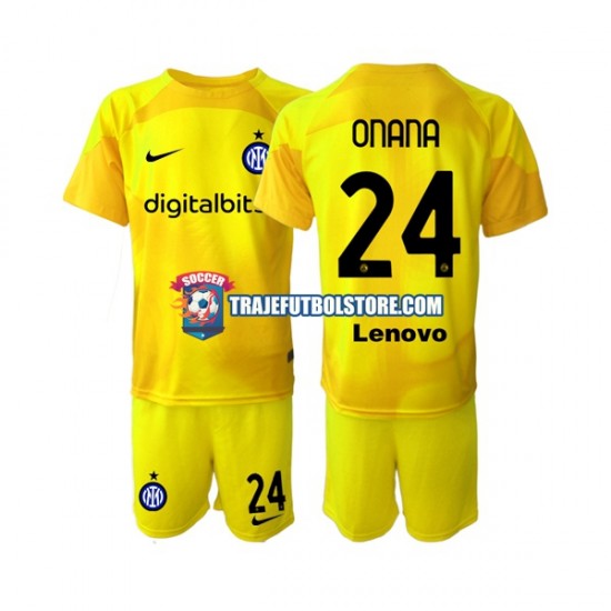 Camiseta 2ª Inter Milan Andre Onana 24 Portero Niño 2022-2023 Manga Corta