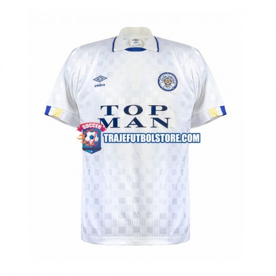 Camiseta 1ª Leeds United Retro Hombre 1989-1990 Manga Corta