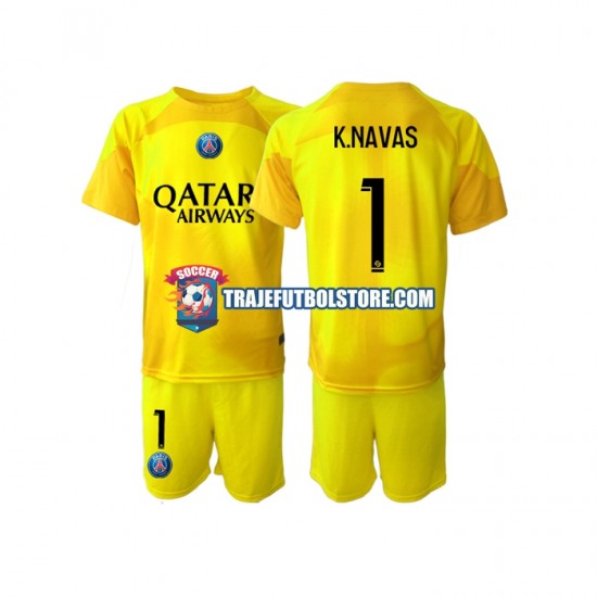 Camiseta 3ª Paris Saint-Germain K.NAVAS 1 Portero Niño 2022-2023 Manga Corta