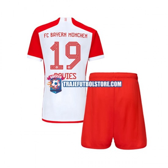 Camiseta 1ª Bayern de Múnich Alphonso Davies 19 Niño 2023-2024 Manga Corta