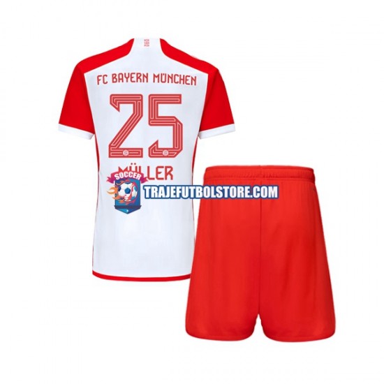 Camiseta 1ª Bayern de Múnich Thomas Muller 25 Niño 2023-2024 Manga Corta