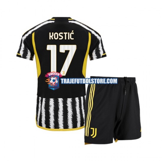 Camiseta 1ª Juventus Filip Kostic 17 Niño 2023-2024 Manga Corta