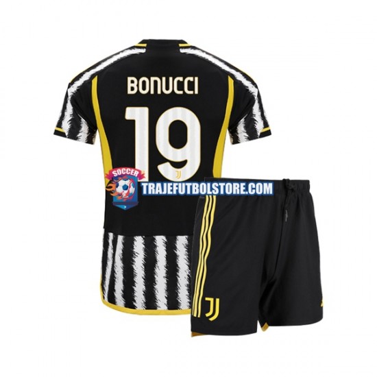 Camiseta 1ª Juventus Leonardo Bonucci 19 Niño 2023-2024 Manga Corta
