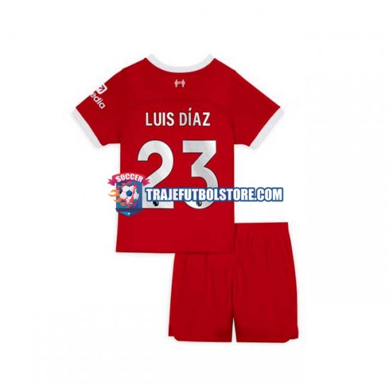 Camiseta 1ª Liverpool Luis Diaz 23 Niño 2023-2024 Manga Corta
