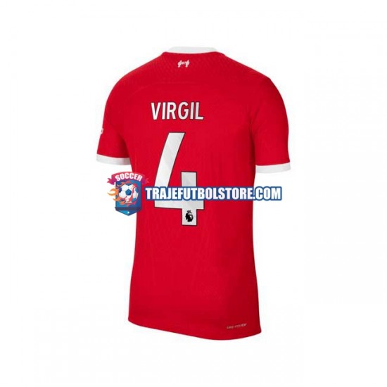 Camiseta 1ª Liverpool Virgil van Dijk 4 Hombre 2023-2024 Manga Corta