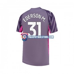 Camiseta 2ª Manchester City Ederson Moraes 31 Portero Hombre 2023-2024 Manga Corta