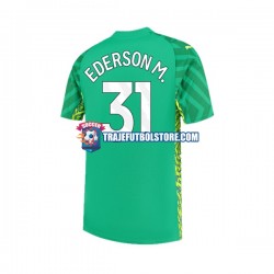 Camiseta 1ª Manchester City Ederson Moraes 31 Portero Hombre 2023-2024 Manga Corta