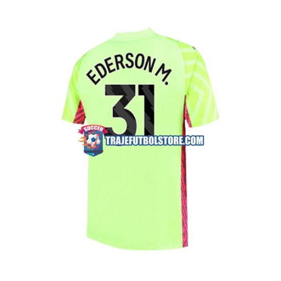 Camiseta 3ª Manchester City Ederson Moraes 31 Portero Hombre 2023-2024 Manga Corta