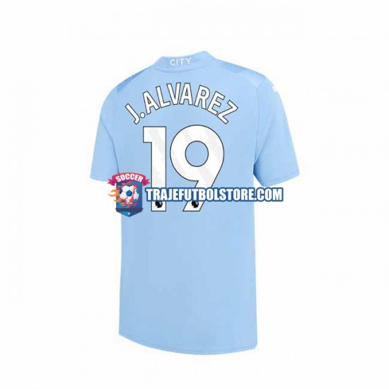 Camiseta 1ª Manchester City J. ALVAREZ 19 Hombre 2023-2024 Manga Corta