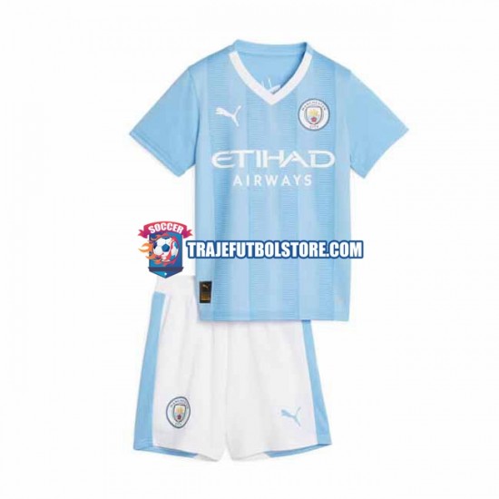 Camiseta 1ª Manchester City Niño 2023-2024 Manga Corta