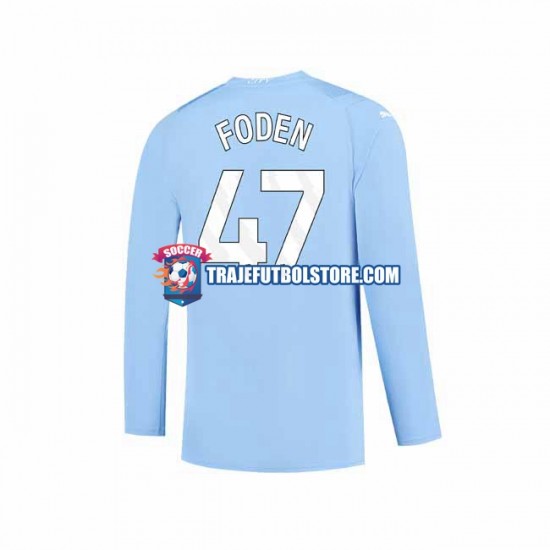 Camiseta 1ª Manchester City Phil Foden 47 Hombre 2023-2024 ML