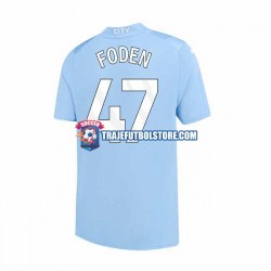 Camiseta 1ª Manchester City Phil Foden 47 Hombre 2023-2024 Manga Corta