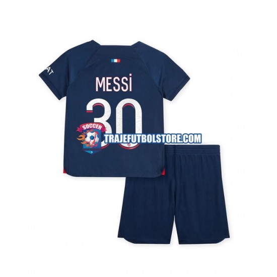 Camiseta 1ª Paris Saint-Germain Lionel Messi 30 Niño 2023-2024 Manga Corta