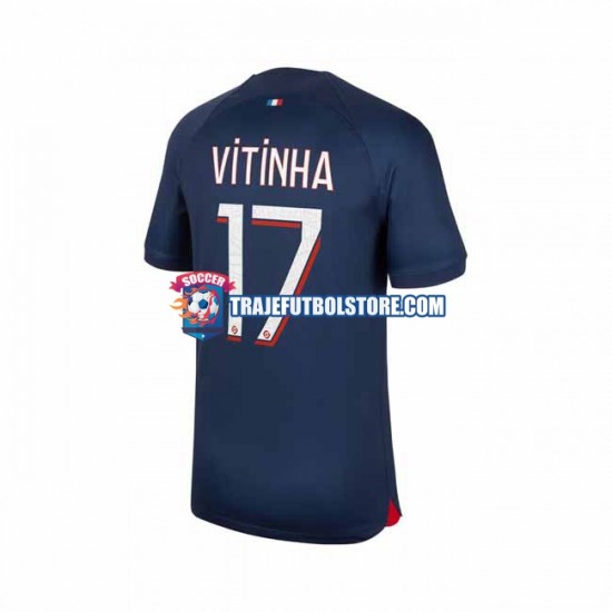 Camiseta 1ª Paris Saint-Germain Vitinha 17 Hombre 2023-2024 Manga Corta