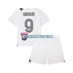 Camiseta 2ª AC Milan Olivier Giroud 9 Niño 2023-2024 Manga Corta