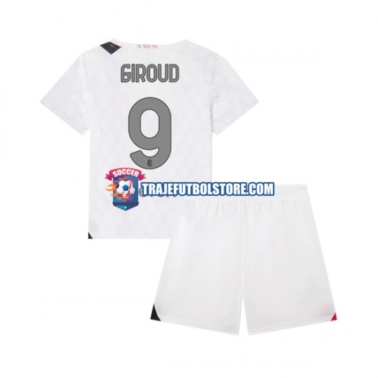 Camiseta 2ª AC Milan Olivier Giroud 9 Niño 2023-2024 Manga Corta