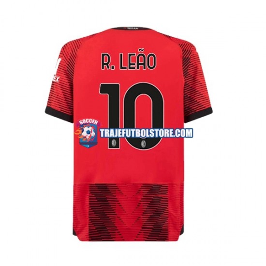 Camiseta 1ª AC Milan Rafael Leao 10 Hombre 2023-2024 Manga Corta