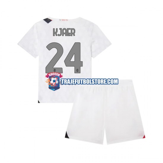 Camiseta 2ª AC Milan Simon Kjaer 24 Niño 2023-2024 Manga Corta