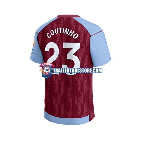 Camiseta 1ª Aston Villa Philippe Coutinho 23 Hombre 2023-2024 Manga Corta