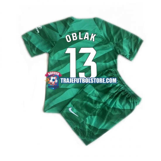 Camiseta 2ª Atlético Madrid JAN OBLAK 13 Portero Niño 2023-2024 Manga Corta