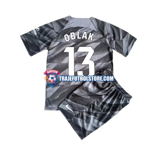 Camiseta 1ª Atlético Madrid JAN OBLAK 13 Portero Niño 2023-2024 Manga Corta