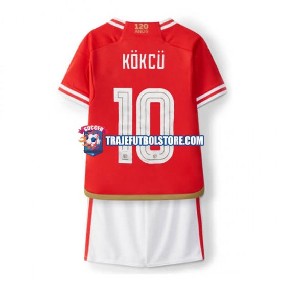 Camiseta 1ª Benfica Orkun Kokcu 10 Niño 2023-2024 Manga Corta