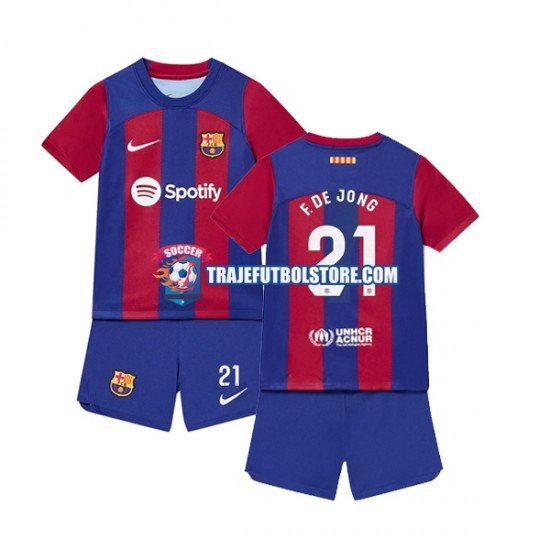 Camiseta 1ª FC Barcelona Frenkie de Jong 21 Niño 2023-2024 Manga Corta