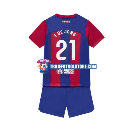 Camiseta 1ª FC Barcelona Frenkie de Jong 21 Niño 2023-2024 Manga Corta