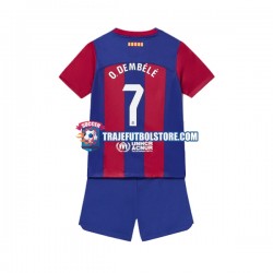 Camiseta 1ª FC Barcelona Ousmane Dembele 7 Niño 2023-2024 Manga Corta