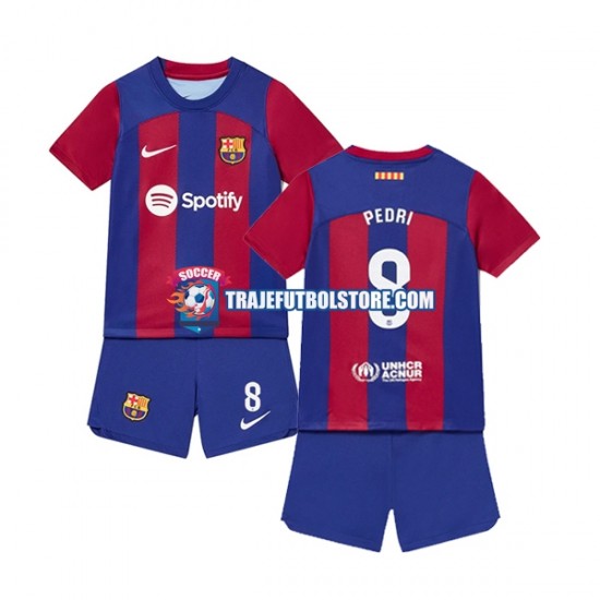 Camiseta 1ª FC Barcelona Pedri 8 Niño 2023-2024 Manga Corta