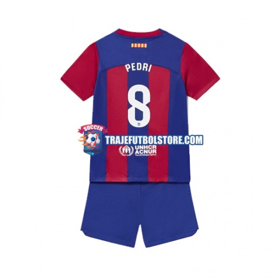 Camiseta 1ª FC Barcelona Pedri 8 Niño 2023-2024 Manga Corta