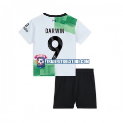 Camiseta 2ª Liverpool Darwin Nunez 9 Niño 2023-2024 Manga Corta