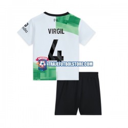 Camiseta 2ª Liverpool Virgil van Dijk 4 Niño 2023-2024 Manga Corta
