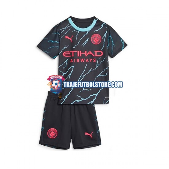 Camiseta 3ª Manchester City Niño 2023-2024 Manga Corta