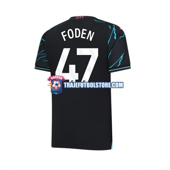 Camiseta 3ª Manchester City Phil Foden 47 Hombre 2023-2024 Manga Corta