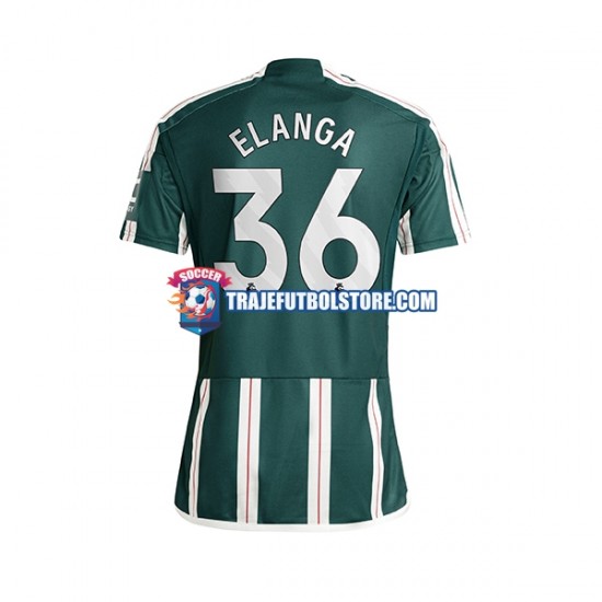 Camiseta 2ª Manchester United Anthony Elanga 36 Hombre 2023-2024 Manga Corta