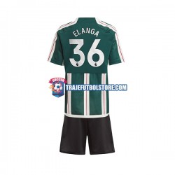 Camiseta 2ª Manchester United Anthony Elanga 36 Niño 2023-2024 Manga Corta