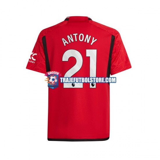 Camiseta 1ª Manchester United Antony Matheus 21 Hombre 2023-2024 Manga Corta