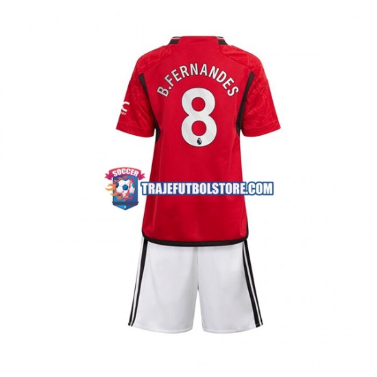 Camiseta 1ª Manchester United B.Fernandes 8 Niño 2023-2024 Manga Corta