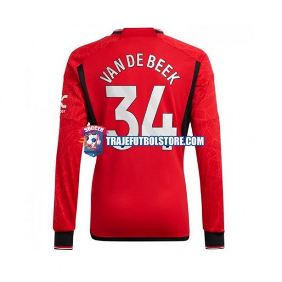 Camiseta 1ª Manchester United Donny van de Beek 34 Hombre 2023-2024 ML