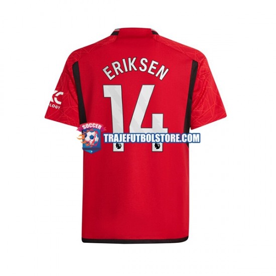 Camiseta 1ª Manchester United Eriksen 14 Hombre 2023-2024 Manga Corta