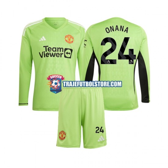 Camiseta 1ª Manchester United Andre Onana 24 Portero Niño 2023-2024 ML