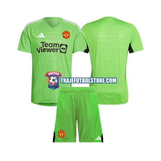 Camiseta 1ª Manchester United Portero Niño 2023-2024 Manga Corta