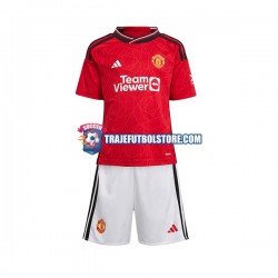 Camiseta 1ª Manchester United Niño 2023-2024 Manga Corta